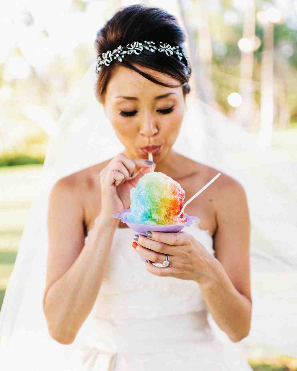 bride with snow cone