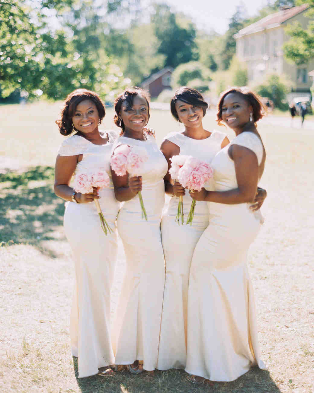 white bridal party