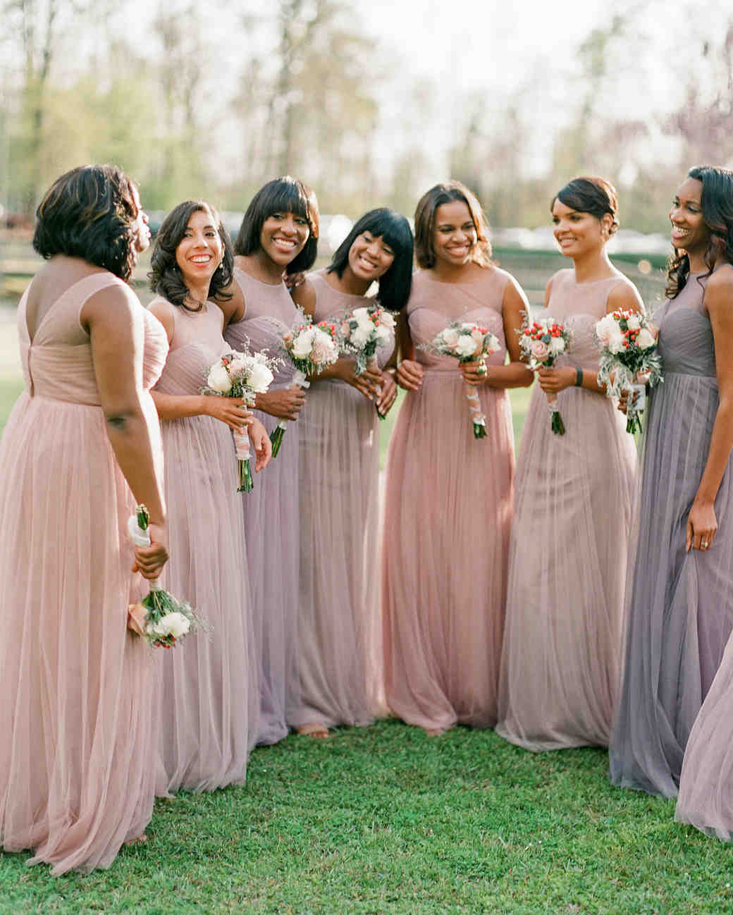 dusky purple bridesmaid dresses