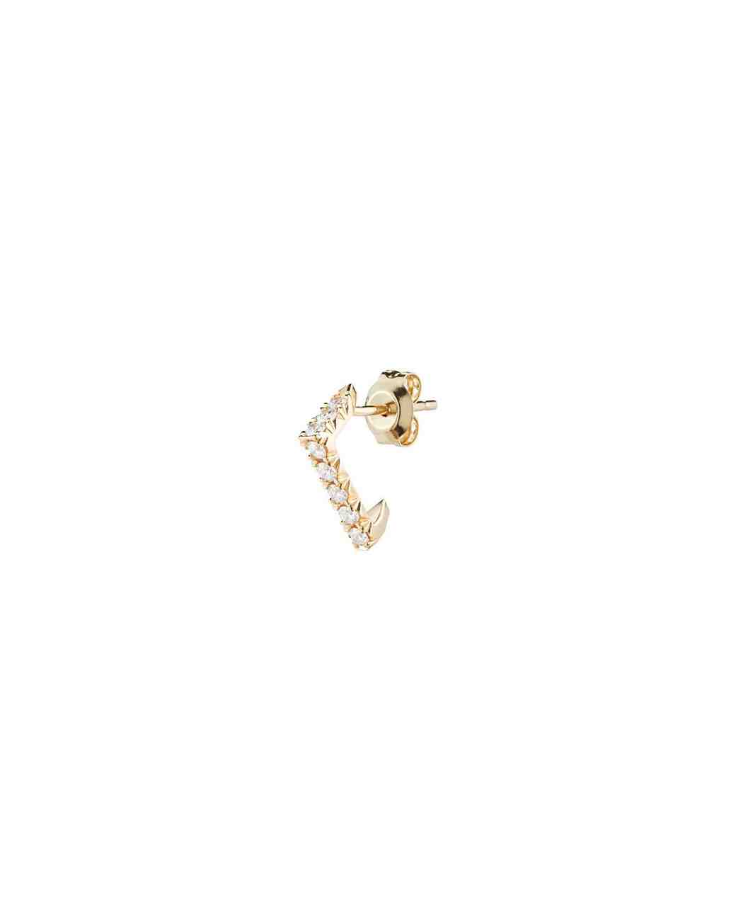 Our Favorite Wedding Earrings For Every Bride To Wear On Her Day Wedding Earrings For Every Bride Jennifer Fisher Single Square Earring With Pavé Diamonds
