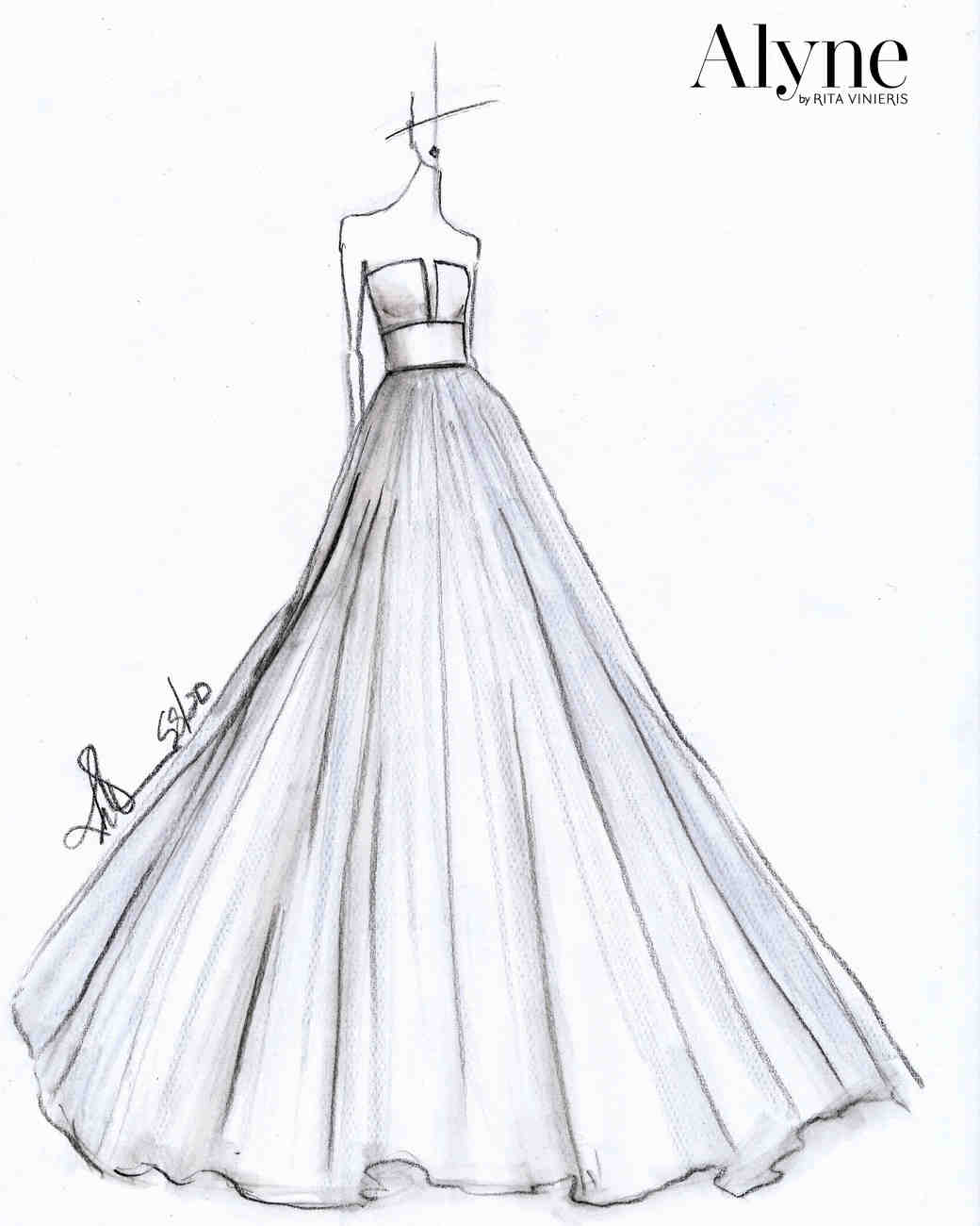 Fashion designer dress drawing