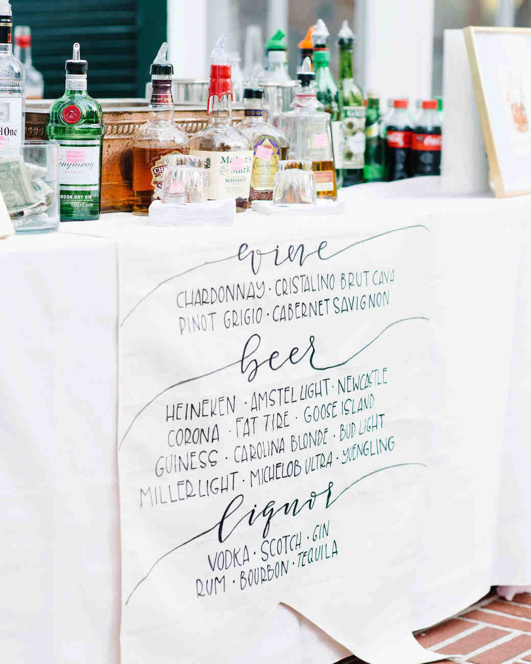 Wedding Bar Signs To Elevate Your Tail Hour Martha Wedding Bar Sign Menu Paper Alcohol Table