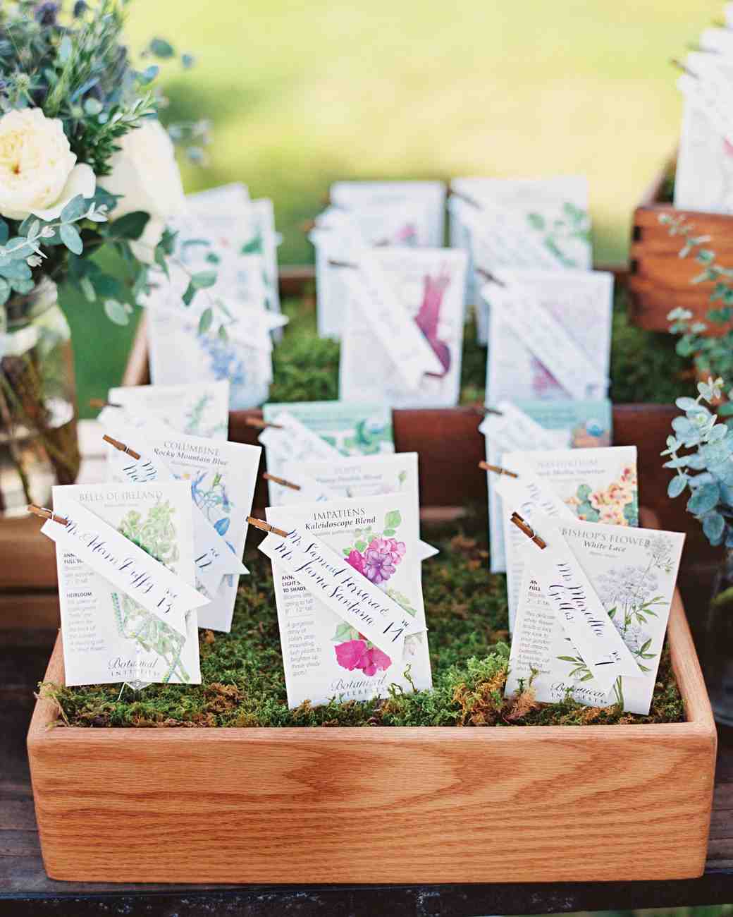 Flower And Plant Wedding Favor Ideas Martha Weddings Seed Packet Cards