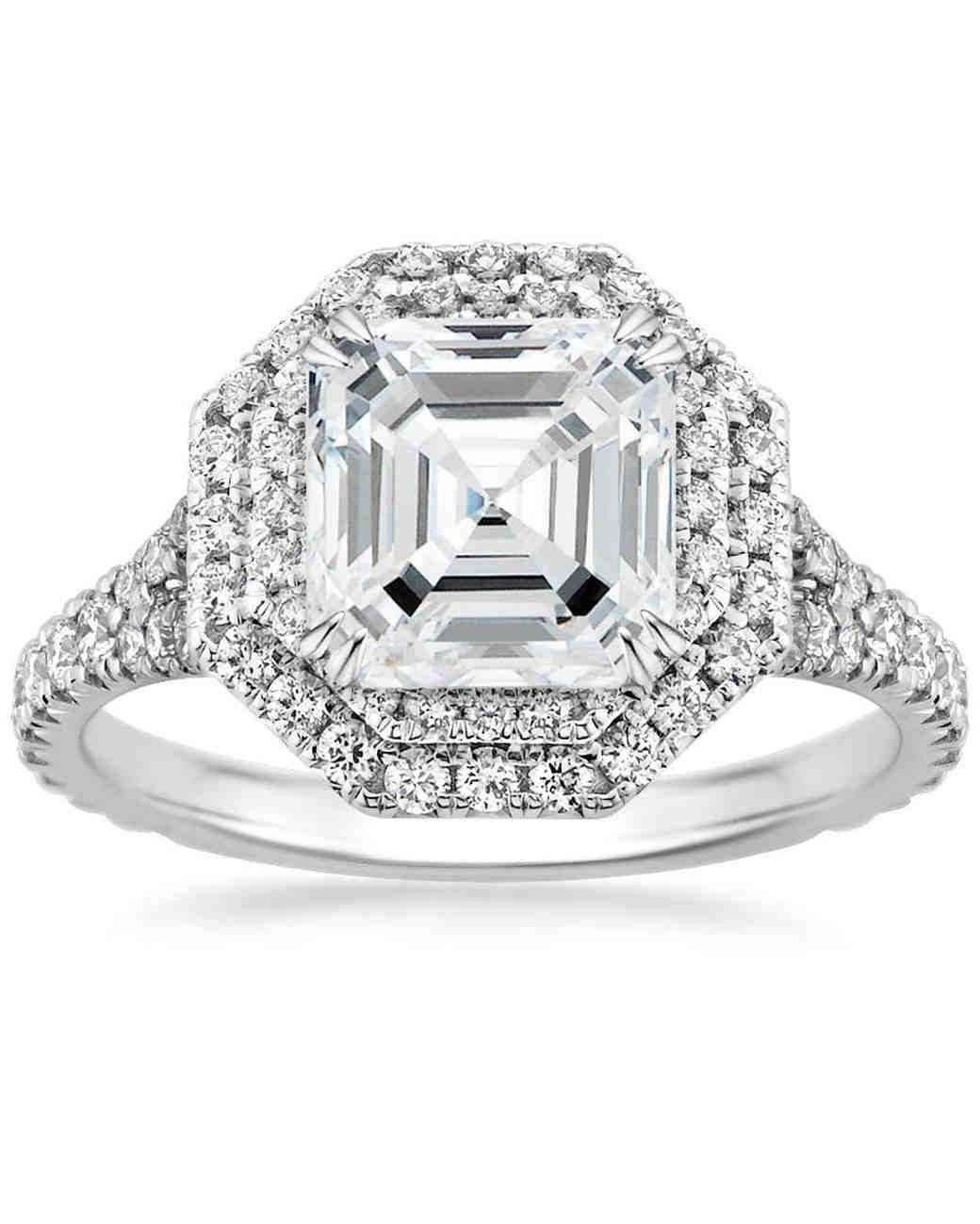 Asscher-Cut Diamond Engagement Rings | Martha Stewart Weddings