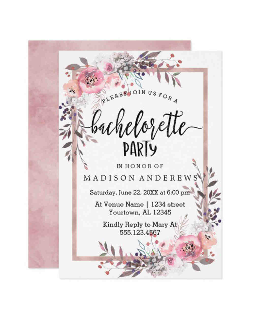 bachelorette party invitations Winter wonderland invitations ...