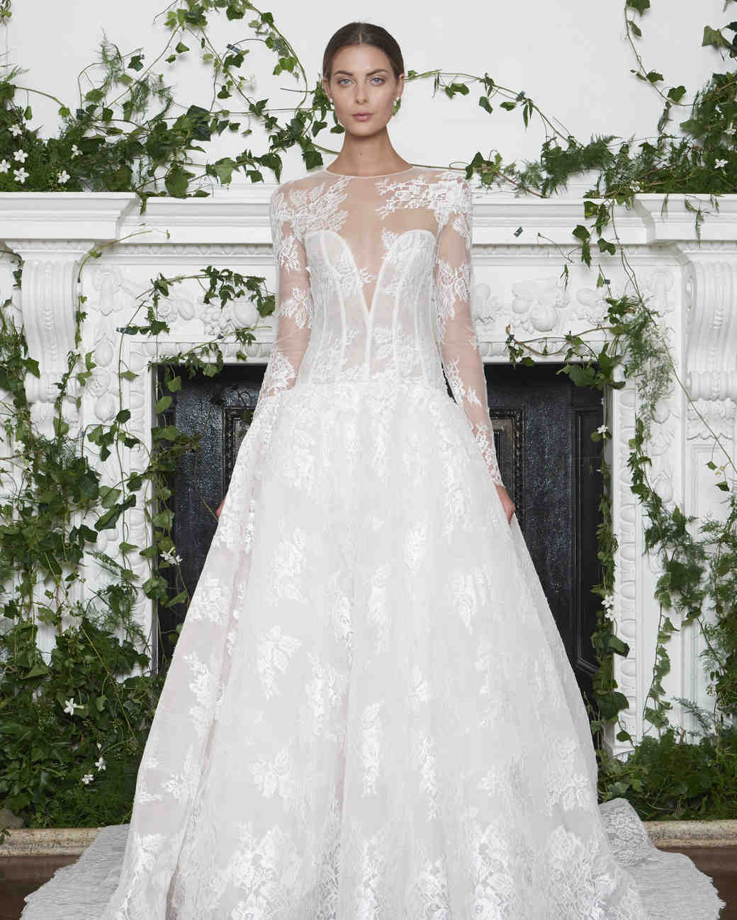 Monique Lhuillier Fall 2018 Wedding Dress Collection Martha Monique Lhuillier Fall 2018 Ball Gown With Long Sleeves