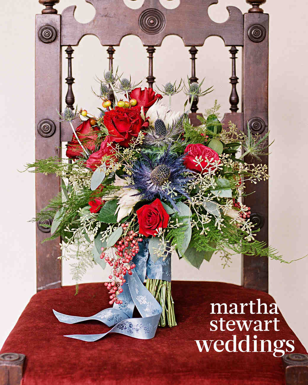 34 Red Wedding Bouquets Martha Weddings Red And Blue Bouquet