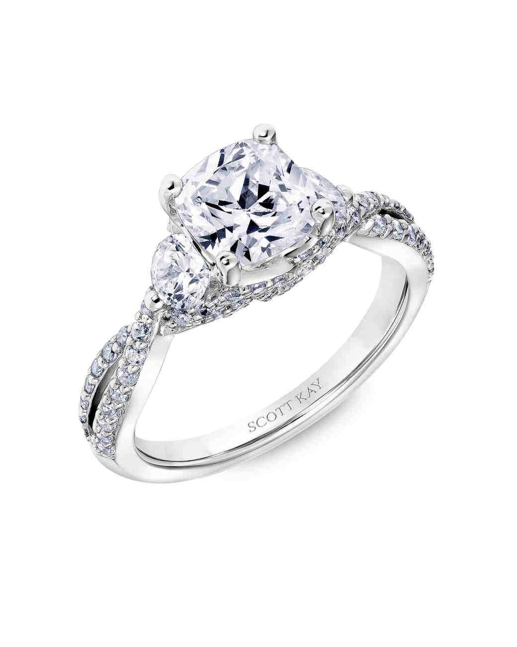 3.00CTW Cushion Cut Semi Eternity Diamond Engagement Ring ...