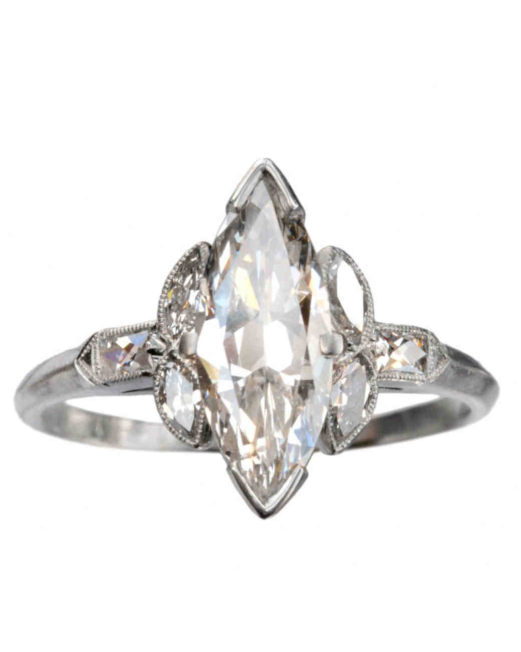 Marquise Diamond Three Stone Engagement Ring 1/3 ct 10k ...