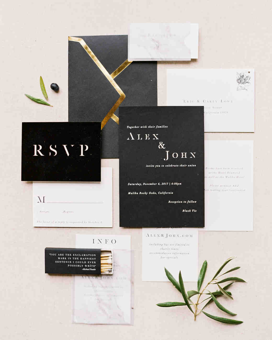 39 Glamorous Metallic Stationery Suites | Martha Stewart Weddings