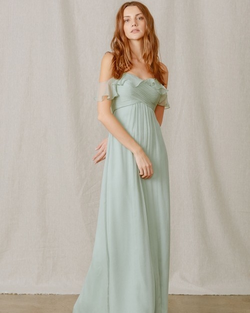 The Coolest Silk Bridesmaids Dresses Martha Weddings Am Sophie Gown Sea Foam Green