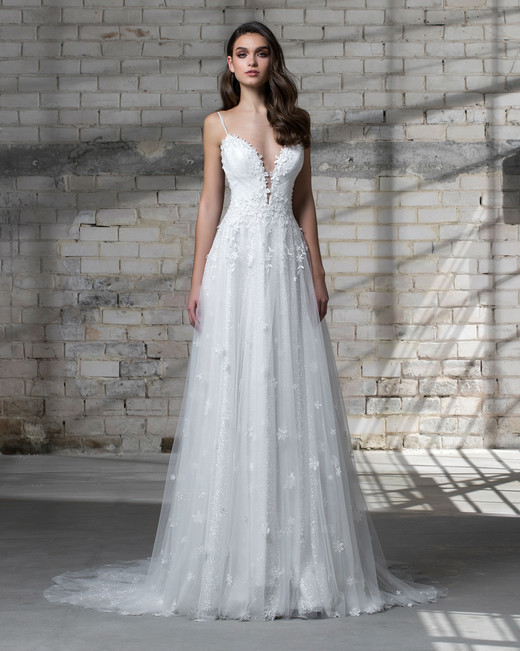 Pnina Tornai For Kleinfeld Spring 2019 Wedding Dress Collection Pnina Tornai Wedding Dress Spring 2019 Spaghetti Strap A Line Deep V