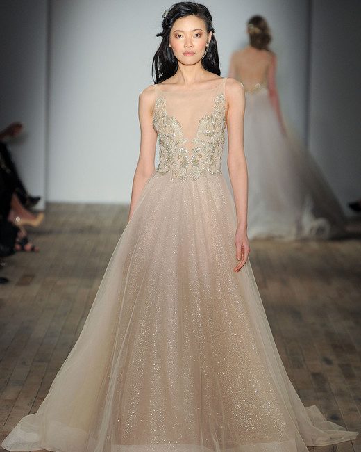 Lazaro Spring 2018 Wedding Dress Collection Martha Weddings Lazaro Sheer Strap Wedding Dress Spring 2018