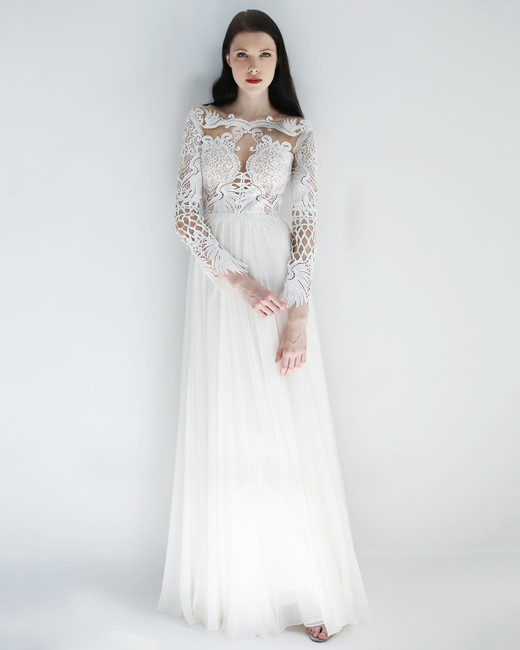 Leanne Marshall Spring 2018 Wedding Dress Collection Martha Long Sleeve Sheath Leanne Marshall Wedding Dress Spring2018