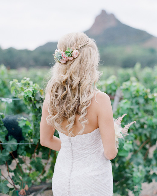 Half Up Half Down Wedding Hairstyles We Love Martha Stewart Weddings