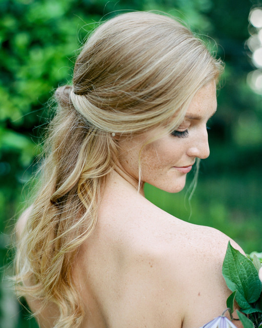 Half Up Half Down Wedding Hairstyles We Love Martha Stewart Weddings