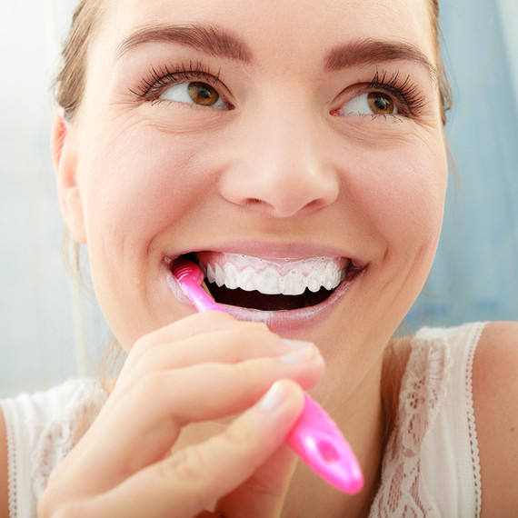 Woman brushing teeth Woman brushing teeth