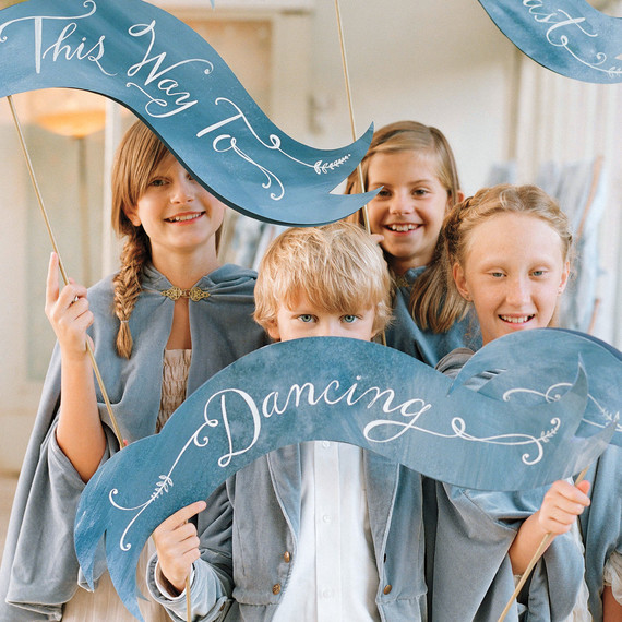 kids with wedding signs kids with wedding signs