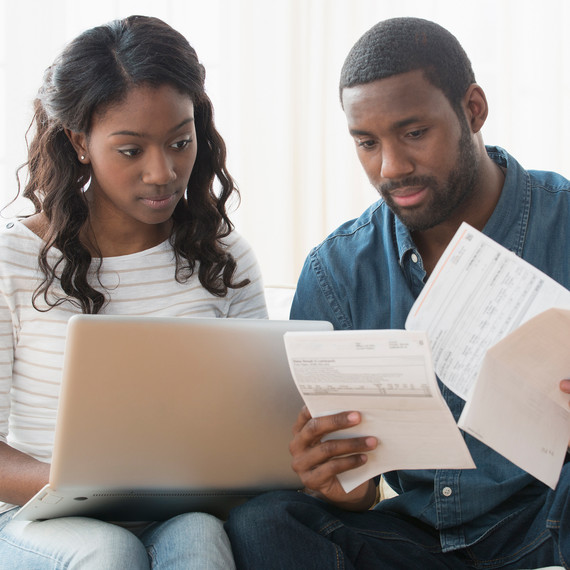 Couple Paying Bills, Handling Money Couple Paying Bills, Handling Money