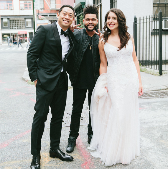 The Weeknd with bride and groom The Weeknd with bride and groom
