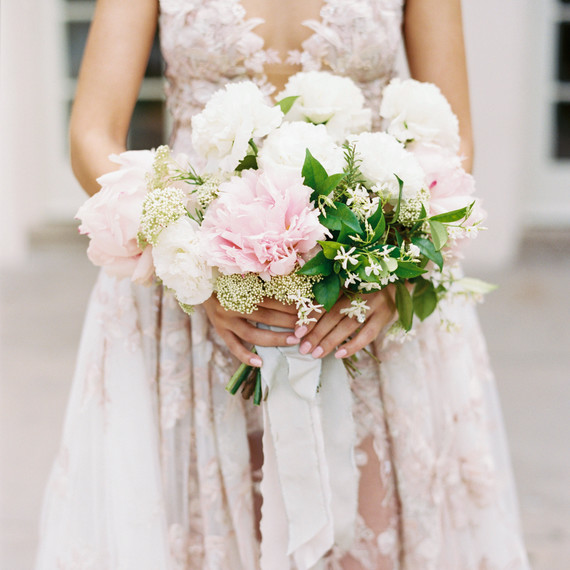 bridal bouquet of peonies jasmine and rice flowers with ribbon bridal bouquet of peonies jasmine and rice flowers with ribbon