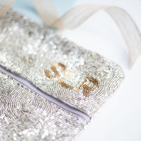 Tuckernuck Monogrammed Beaded Clutch Detail