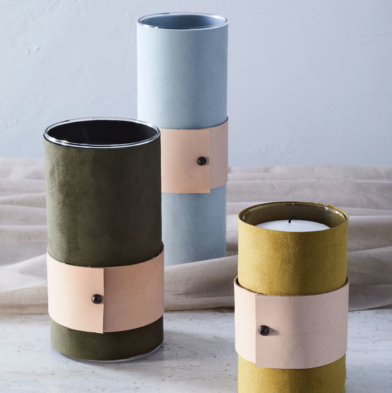 DIY Leather Candle Wraps DIY Leather Candle Wraps