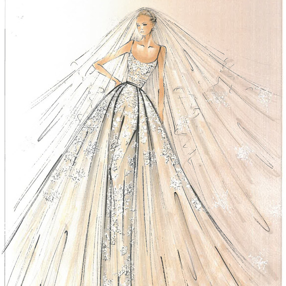Elie Saab Spring 2018 Bridal Collection Sketch Elie Saab Spring 2018 Bridal Collection Sketch