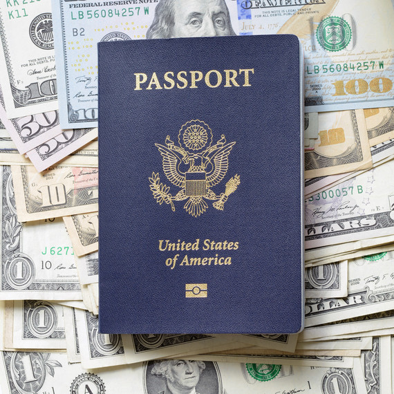 United States Passport with Currency United States Passport with Currency
