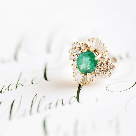 Heirloom Emerald and Diamond Engagement Ring Heirloom Emerald and Diamond Engagement Ring