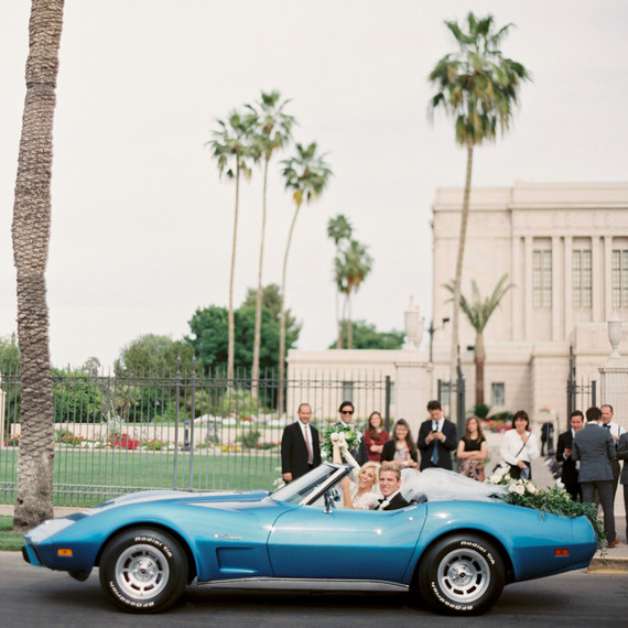 blue wedding getaway car blue wedding getaway car