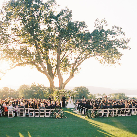 Outdoor Ceremony Setting with Sunset Outdoor Ceremony Setting with Sunset