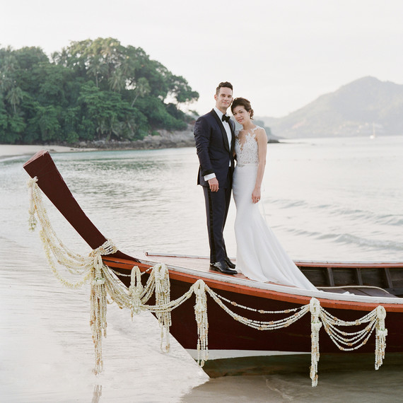 stacy brad wedding thailand couple on the boat stacy brad wedding thailand couple on the boat