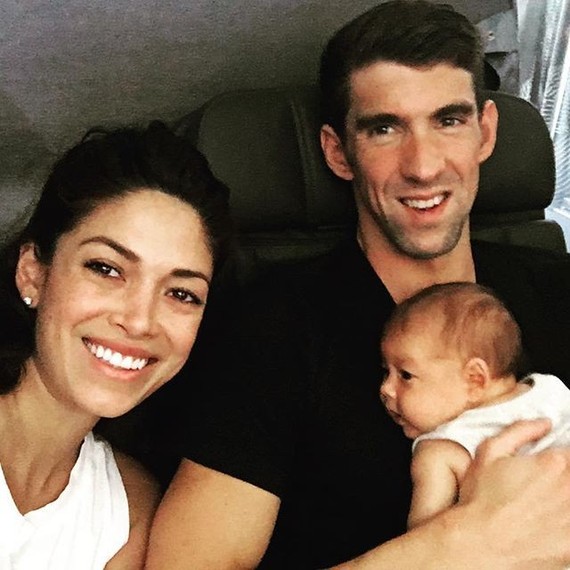 Michael Phelps and Nicole Johnson with their baby, Boomer Michael Phelps and Nicole Johnson with their baby, Boomer