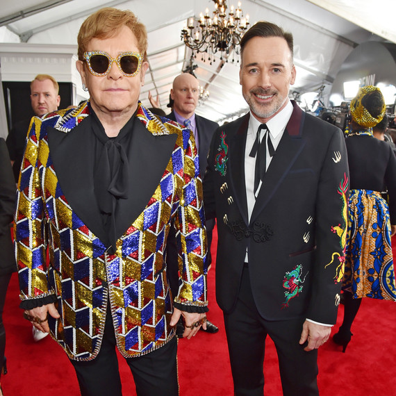 Elton John and David Furnish 2018 Grammy Awards Elton John and David Furnish 2018 Grammy Awards