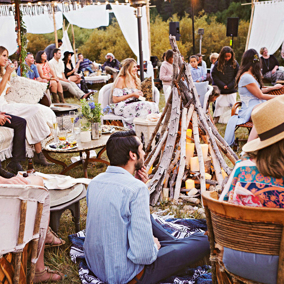 wedding guests rustic setting bon fire wedding guests rustic setting bon fire