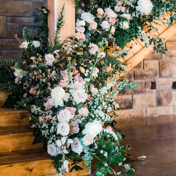 wood stairwell floral arrangement wood stairwell floral arrangement