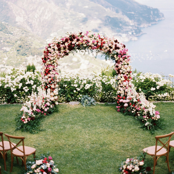 allie and joe italy wedding floral arch overlooking amalfi coast allie and joe italy wedding floral arch overlooking amalfi coast
