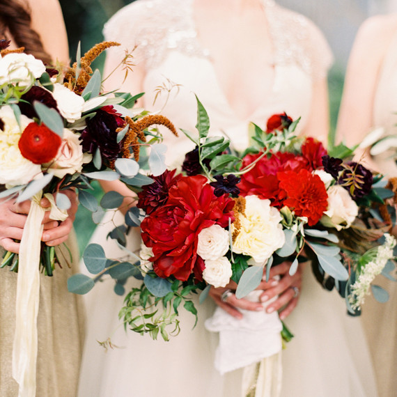 red bridesmaid bouquets red bridesmaid bouquets