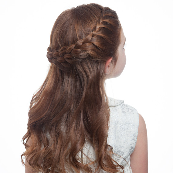 Flower Girl's Braided Half-Up-Half-Down Hairstyle  Martha 