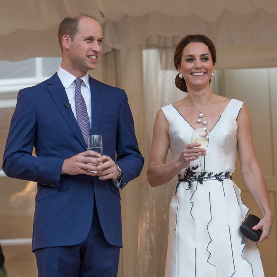 Duchess Kate in a white Gosia Baczynska dress with Prince William Duchess Kate in a white Gosia Baczynska dress with Prince William