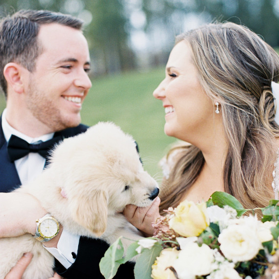 Bride and Groom with Dog at South Carolina Wedding Bride and Groom with Dog at South Carolina Wedding