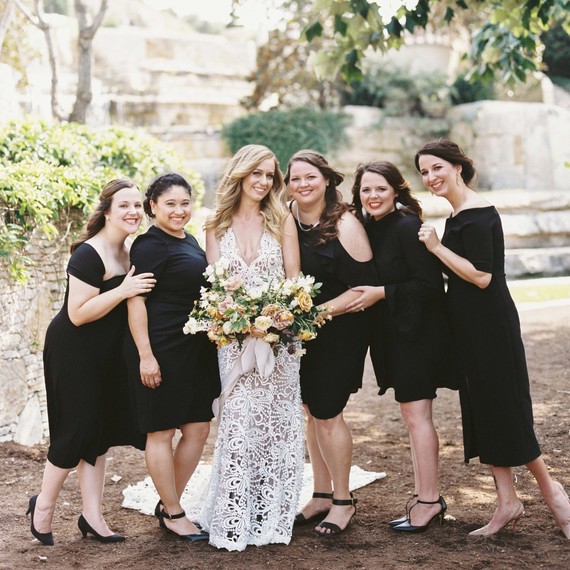 bridesmaids bride black dresses bridesmaids bride black dresses