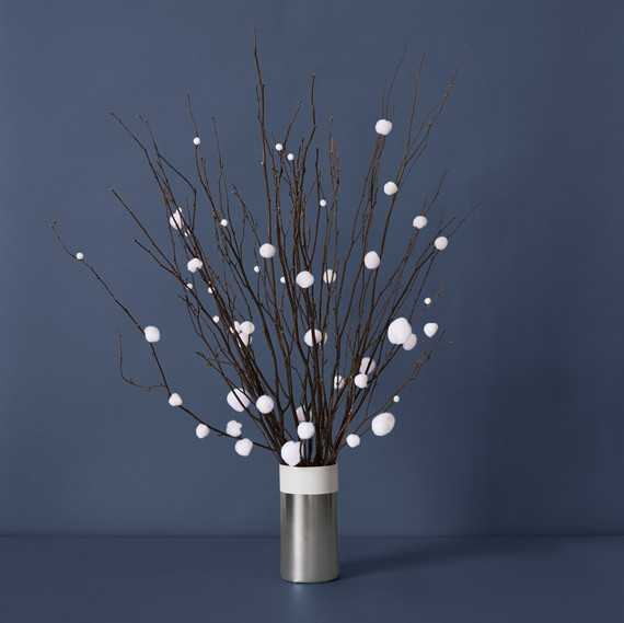 diy centerpiece pom pom branches gray diy centerpiece pom pom branches gray
