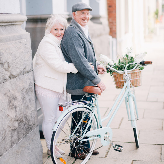 anniversary photo shoot andy margaret hugging bike anniversary photo shoot andy margaret hugging bike