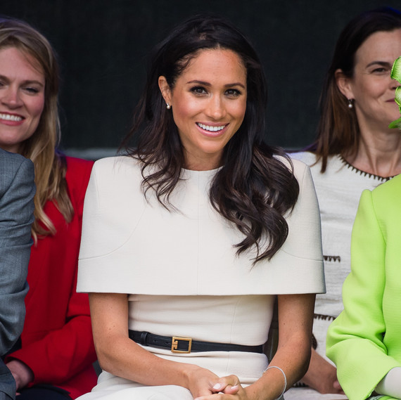 Meghan Markle in Givenchy at first official engagement with Queen Elizabeth II Meghan Markle in Givenchy at first official engagement with Queen Elizabeth II