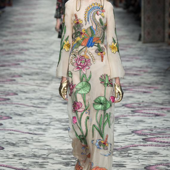 Runway photo of Dianna Agron's Gucci dress for her wedding weekend Runway photo of Dianna Agron's Gucci dress for her wedding weekend