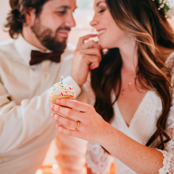 Models Sharing Cupcake at "This Is Us" Wedding Inspiration Shoot Models Sharing Cupcake at "This Is Us" Wedding Inspiration Shoot