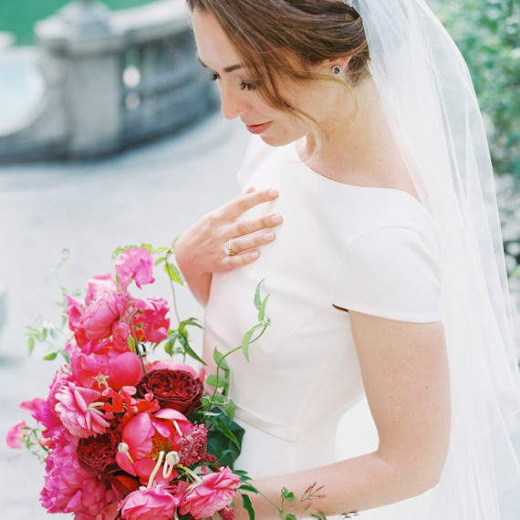 Bride Wearing Subtle Earrings Bride Wearing Subtle Earrings