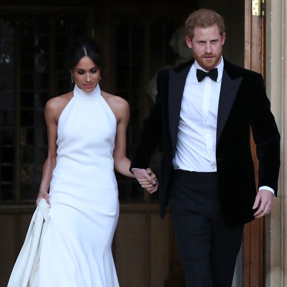 prince harry meghan markle reception attire royal wedding 2018_sq